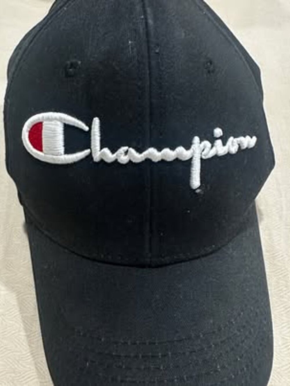 Champion Black Embroidered Baseball Cap